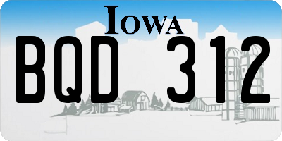 IA license plate BQD312