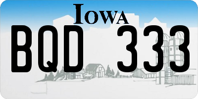 IA license plate BQD333