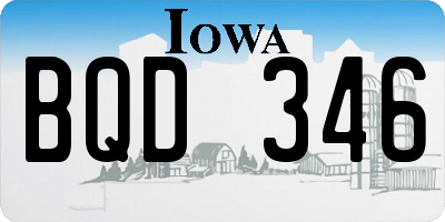 IA license plate BQD346