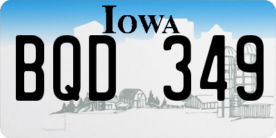 IA license plate BQD349