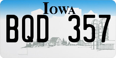 IA license plate BQD357