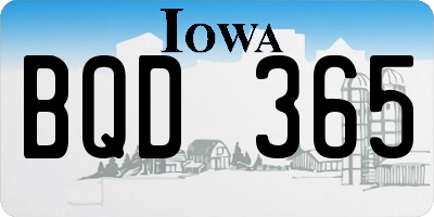 IA license plate BQD365