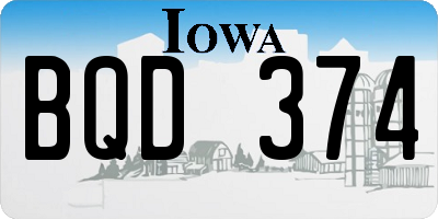 IA license plate BQD374