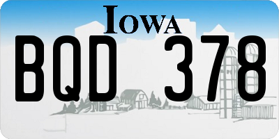 IA license plate BQD378