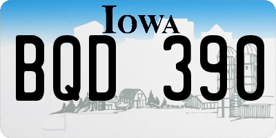 IA license plate BQD390