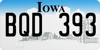 IA license plate BQD393