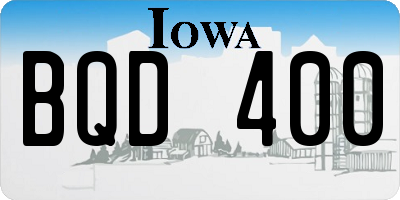 IA license plate BQD400