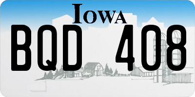 IA license plate BQD408
