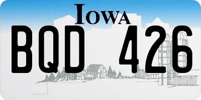 IA license plate BQD426