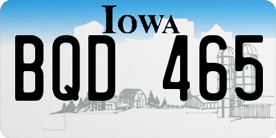 IA license plate BQD465