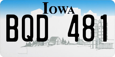 IA license plate BQD481