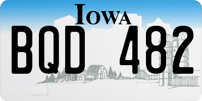IA license plate BQD482