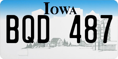 IA license plate BQD487