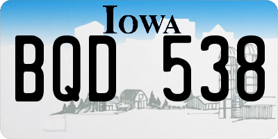 IA license plate BQD538
