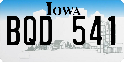 IA license plate BQD541