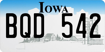 IA license plate BQD542
