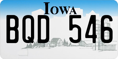 IA license plate BQD546