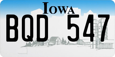 IA license plate BQD547