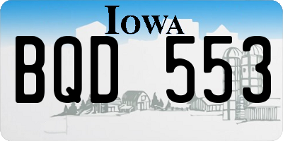 IA license plate BQD553