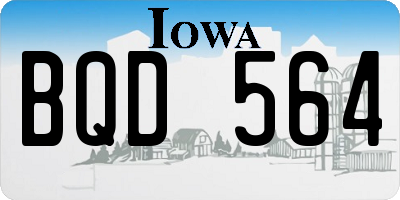 IA license plate BQD564