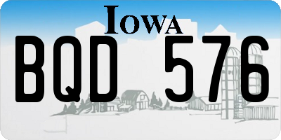 IA license plate BQD576