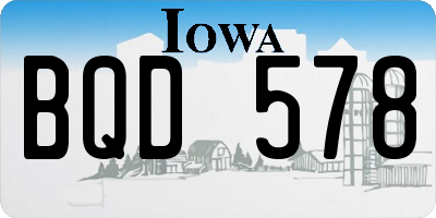 IA license plate BQD578