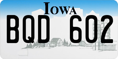 IA license plate BQD602