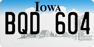 IA license plate BQD604