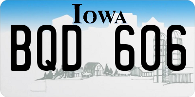 IA license plate BQD606