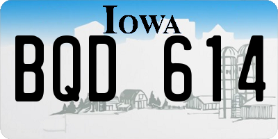 IA license plate BQD614