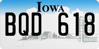 IA license plate BQD618