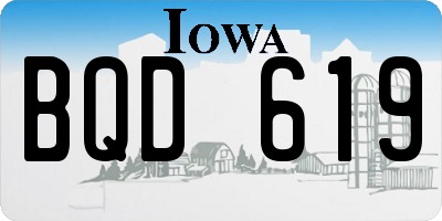 IA license plate BQD619