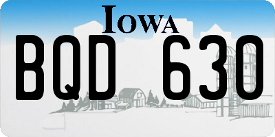 IA license plate BQD630