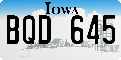 IA license plate BQD645