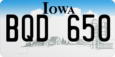 IA license plate BQD650