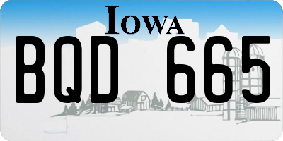 IA license plate BQD665