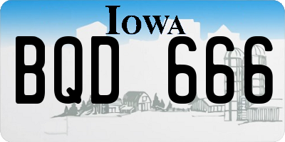 IA license plate BQD666