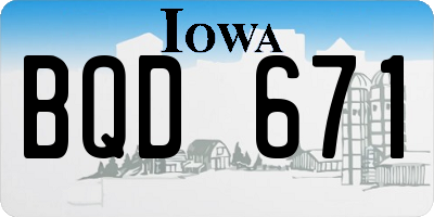 IA license plate BQD671