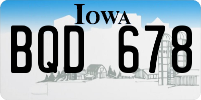 IA license plate BQD678