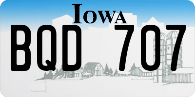 IA license plate BQD707