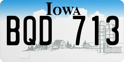 IA license plate BQD713
