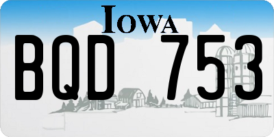 IA license plate BQD753
