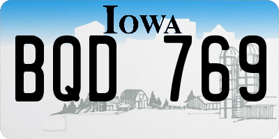 IA license plate BQD769