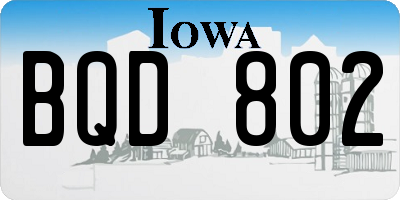IA license plate BQD802