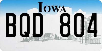 IA license plate BQD804