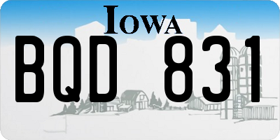 IA license plate BQD831