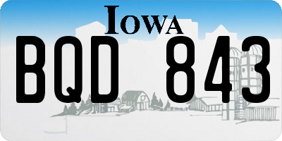 IA license plate BQD843