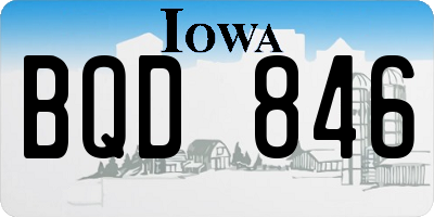 IA license plate BQD846