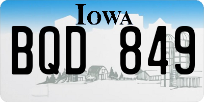 IA license plate BQD849