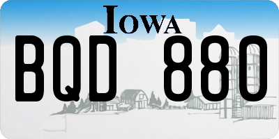 IA license plate BQD880